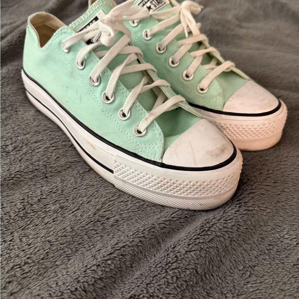 Converse Mint Green Platform Sneakers - Picture 3 of 5